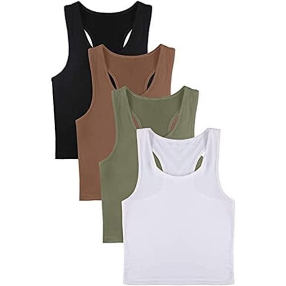 4 Pieces Basic Crop Tank Tops Sport - Picture 5 of 7